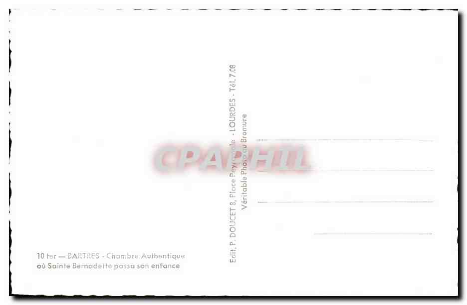 CPSM Bartres Chambre authentique ou Sainte Bernadette passa son enfance — Verso