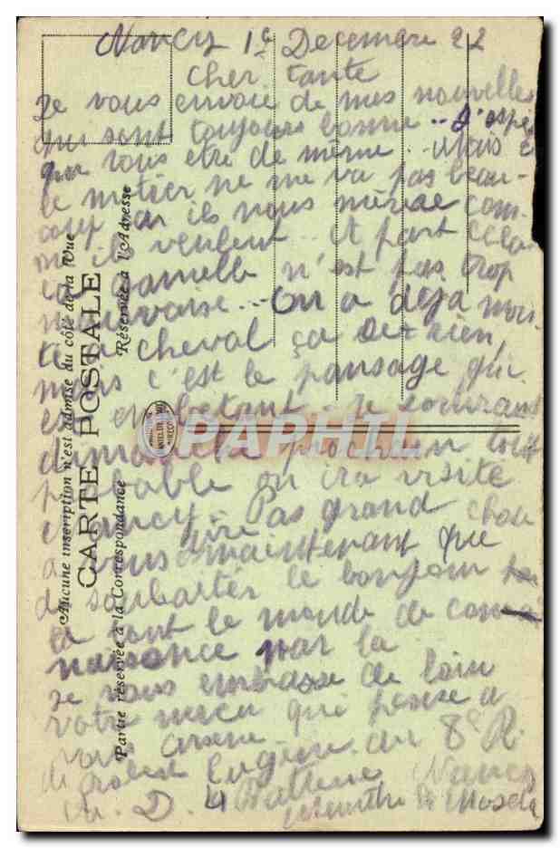 NANCY — Statue de Drouot — Édition Dupré n°64 — Verso