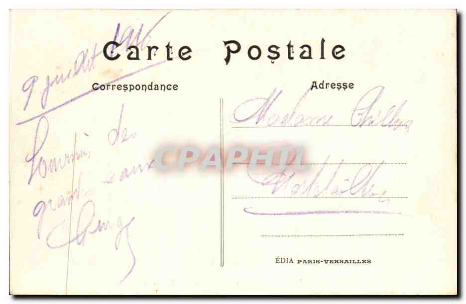 CPA Parc de Versailles Bassin de L'encelade — Verso