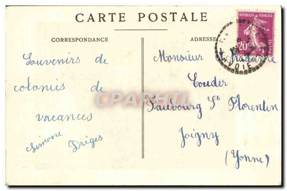 CPA La Haut Notre maison de colonie — Rückseite