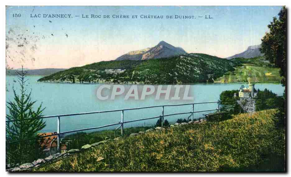 CPA Lac d'Annecy Le roc du Chere et chateau de Duingt