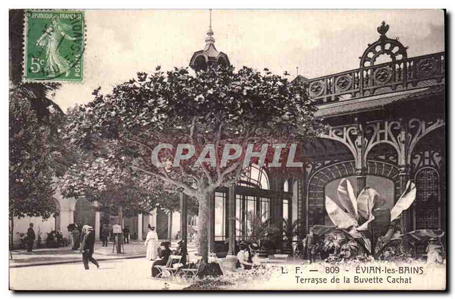 CPA Evian les Bains Terrasse de a buvette Cachat