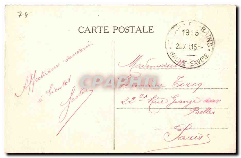 CPA Evian les Bains Terrasse de a buvette Cachat — Verso