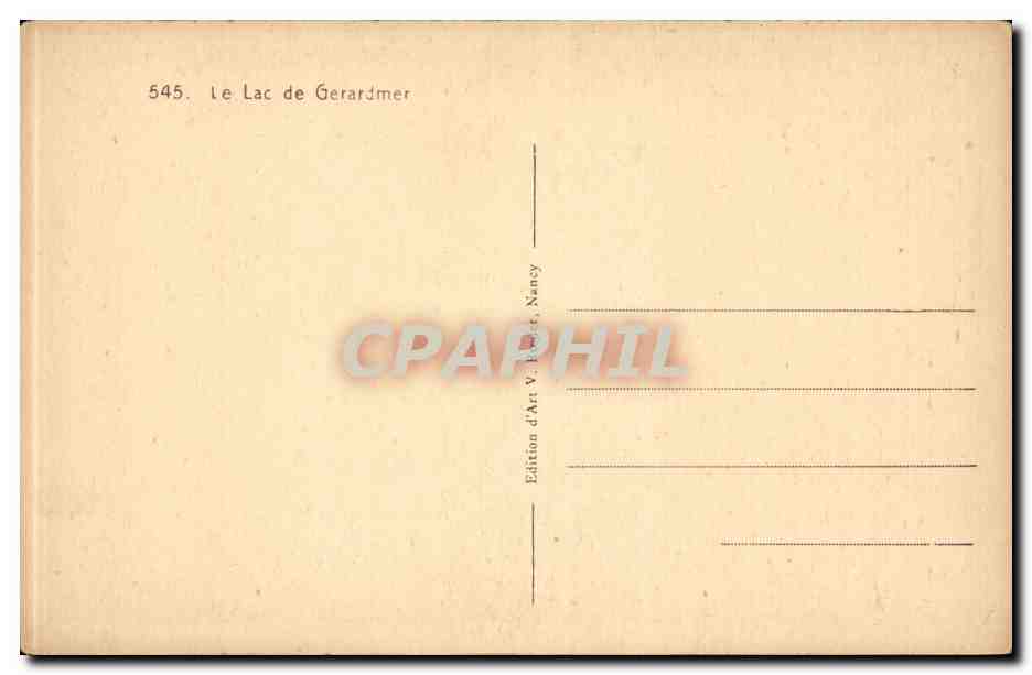 Le Lac de Gérardmer — vue du lac avec bateau — éditeur Localet, n° de série 545 — Reverso