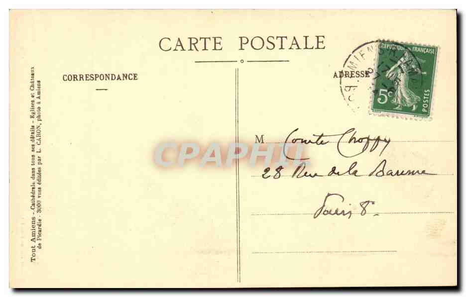 CPA Amiens Cathedrale Rosace du sud — Back