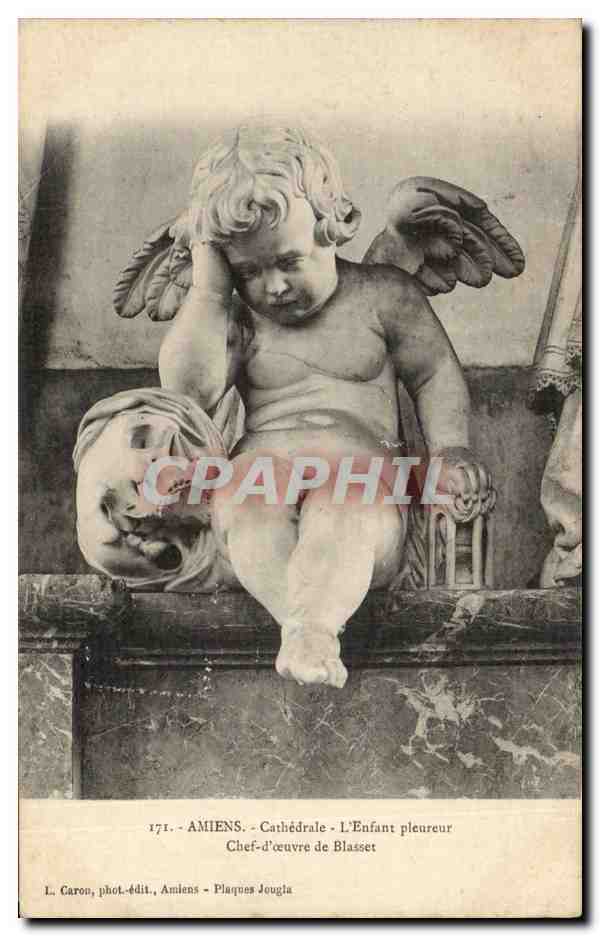 CPA Amiens la cathedrale L'enfant pleureur Ange angel