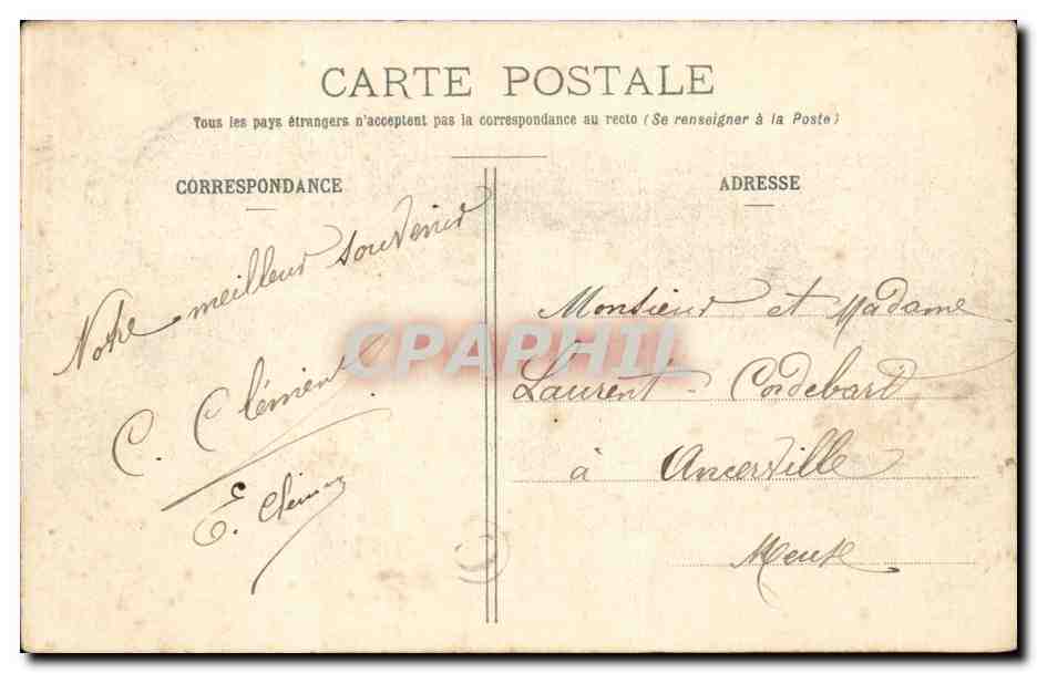 CPA Nancy Statue du peintre Claude Gellee dit le lorrain — Verso