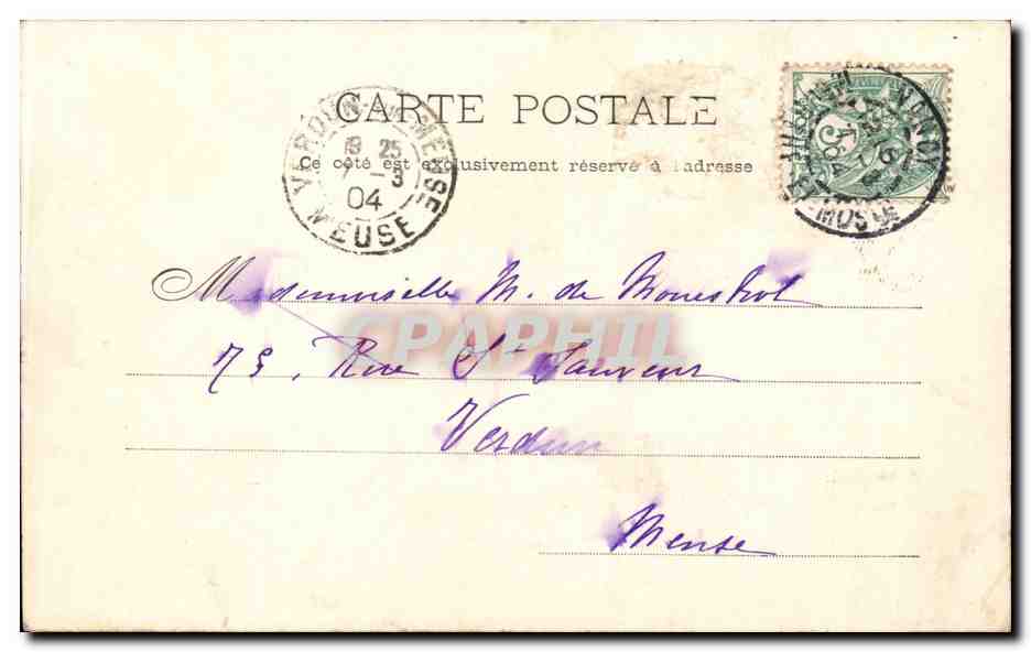 CPA Nancy Fontaine de la place d'Alliance erigee en 1756 — Rückseite
