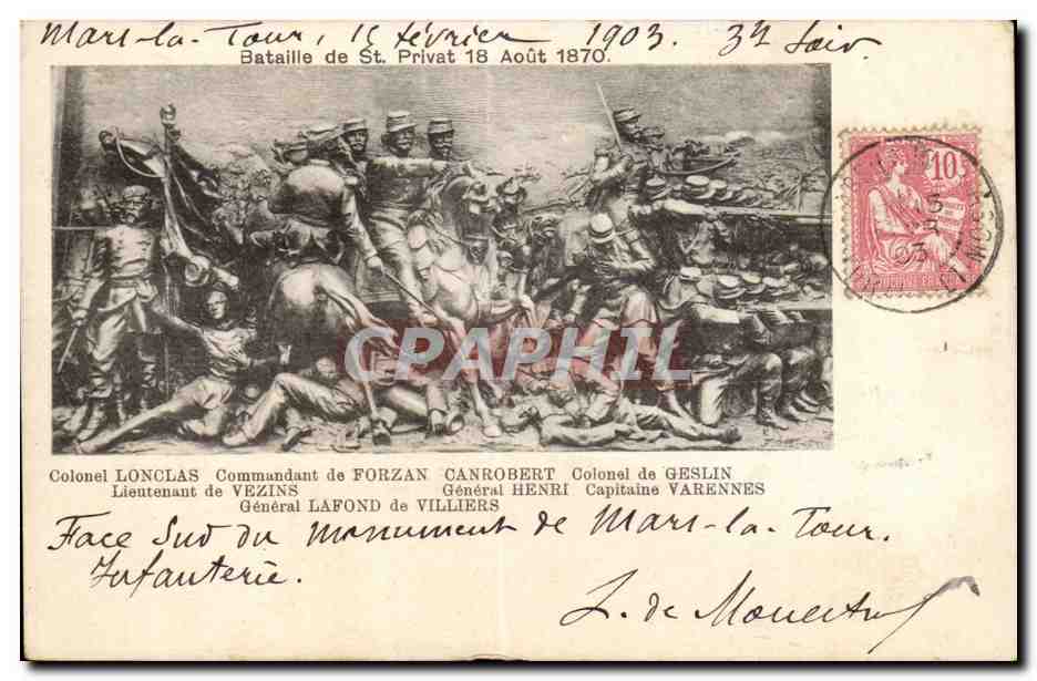 CPA Bataille de St privat 18 aout 1870 Militaria 