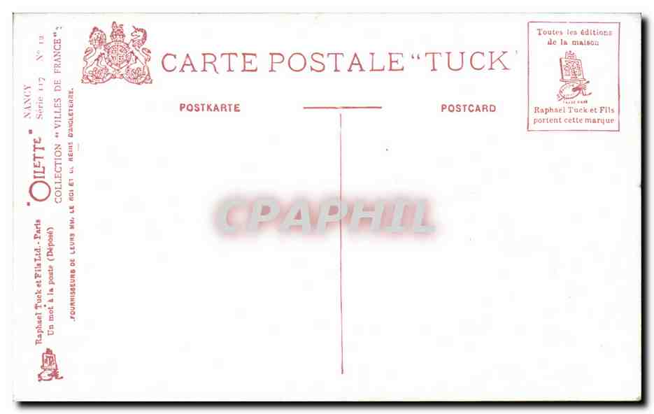 CPA Le vieux Nancy Vue generale prise de St Epvre — Verso