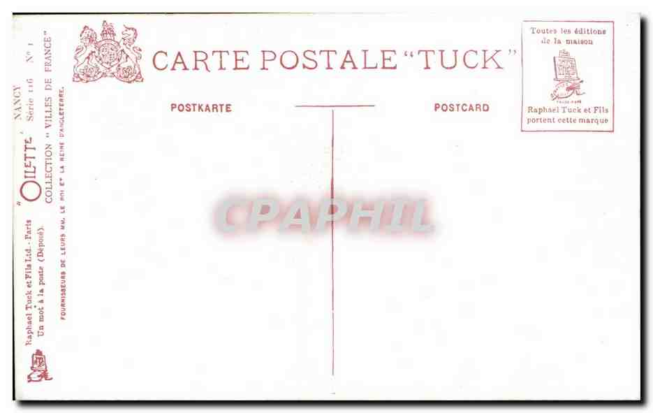 CPA Le vieux Nancy Porte de la Graffe — Verso