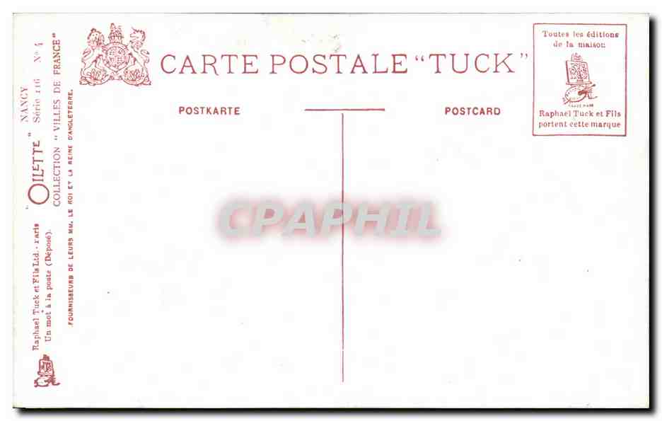 CPA Le vieux Nancy Place Stanislas Grilles Jean Lamour — Verso