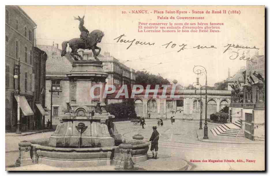 Nancy CPA Place Saint Epvre Statue de Rene II Palais du gouvernement