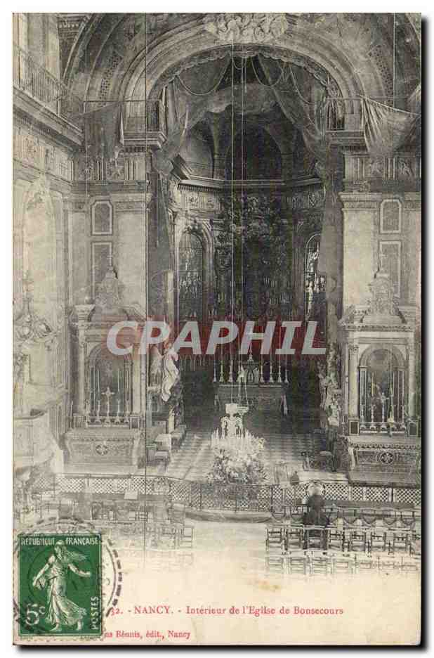 CPA Nancy Interieur de l'eglise de Bonsecours