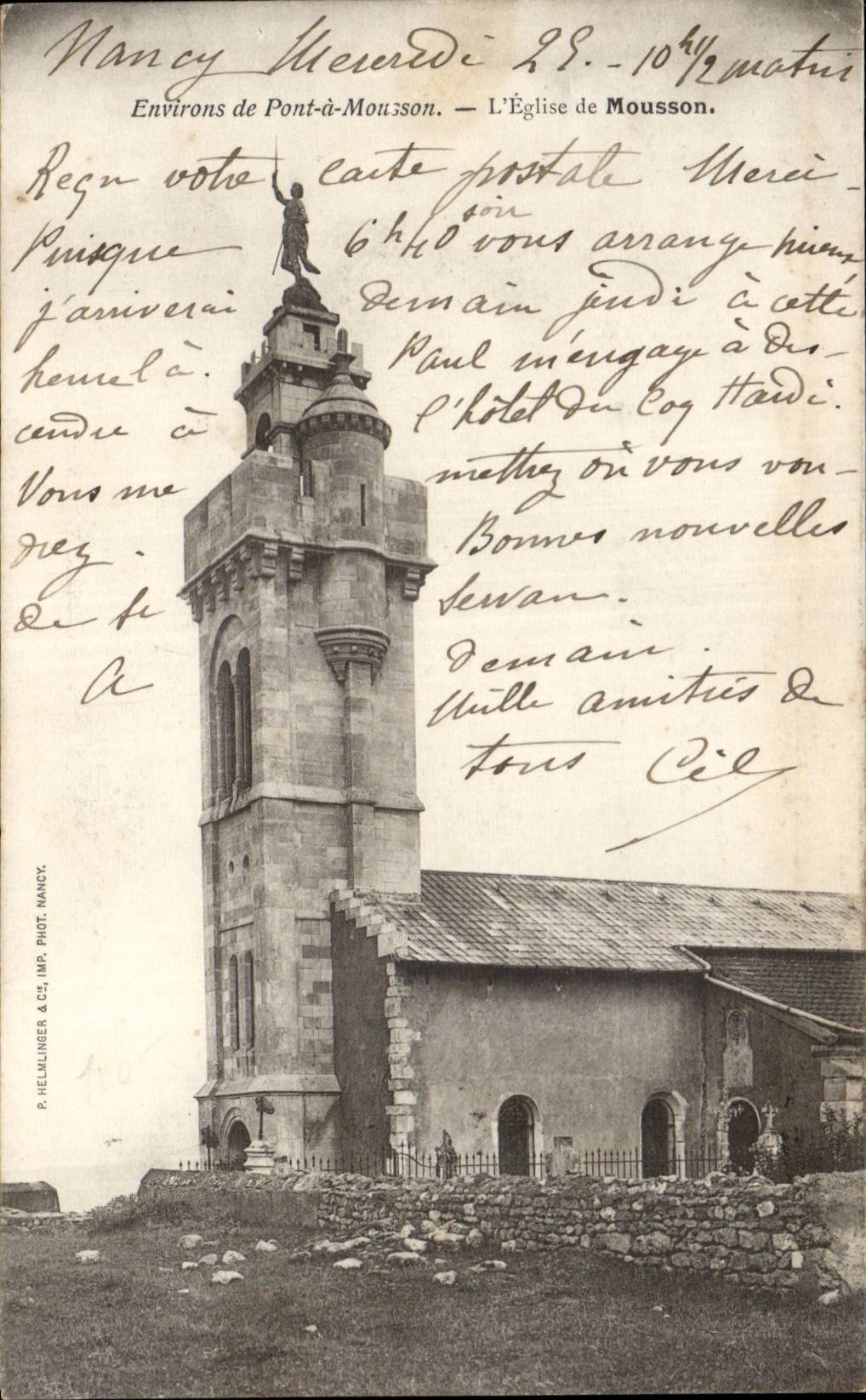 CPA Environs de Pont a Mousson L'eglise de Mousson