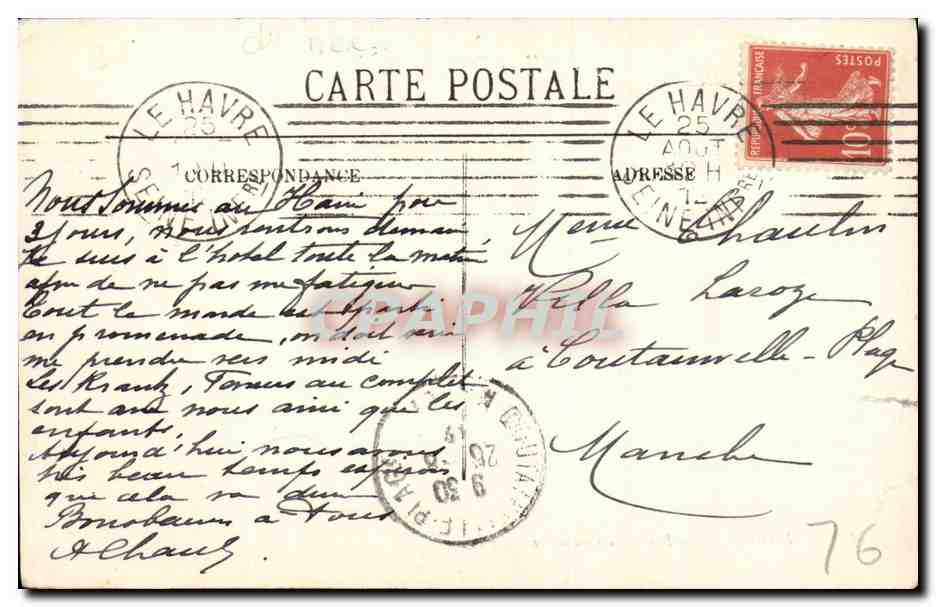 CPA Le Havre Le bassin du commerce — Rückseite