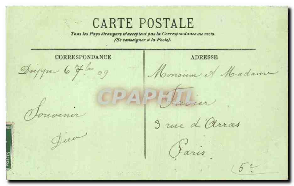 CPA Dieppe Le Mercure dans le port Bateau — Verso