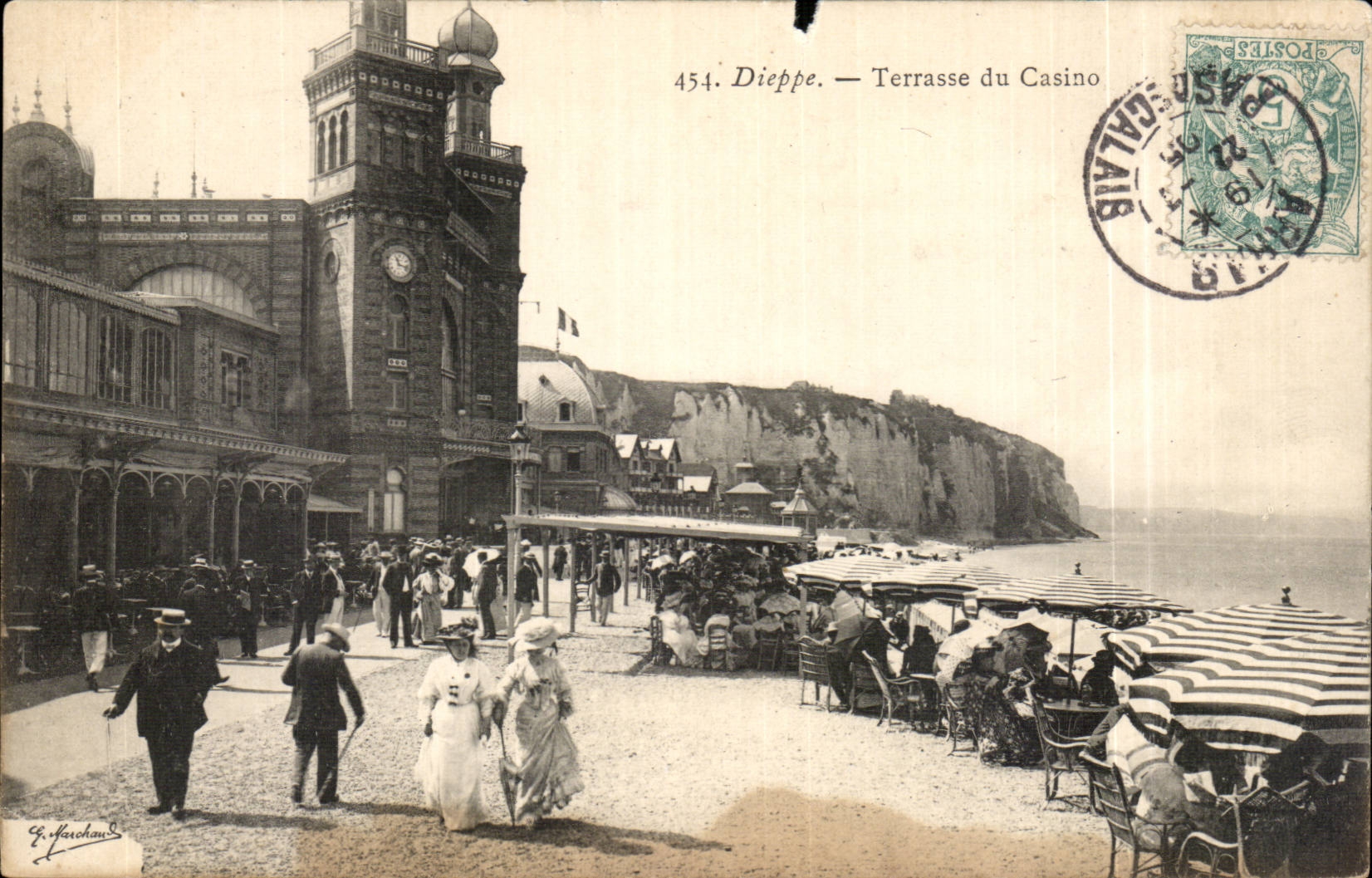 Dieppe — Terrasse du Casino — Éditeur G. Fouchaux, n° 454