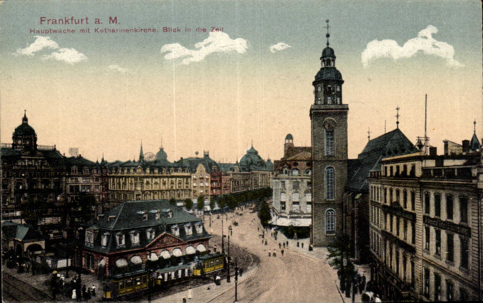 Frankfurt a. M. — Hauptwache mit Katharinenkirche, Blick in die Zeil — Postkarten-Verlag Jacobs