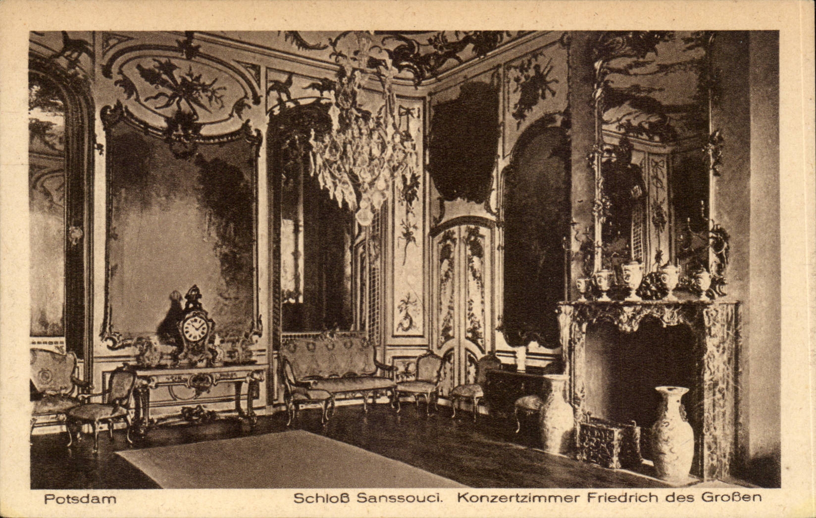 CPA Potsdam Schloss Sanssouci Konzerzimmer Friedrich des Grossen