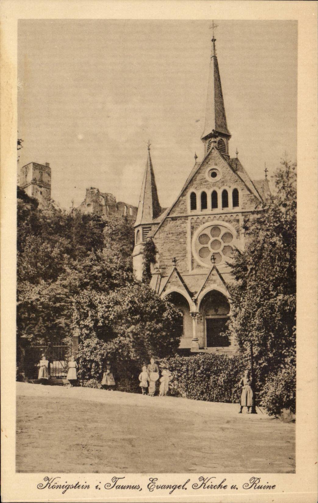 CPA Konigstein i Taunus Evangel Kirche u Ruine