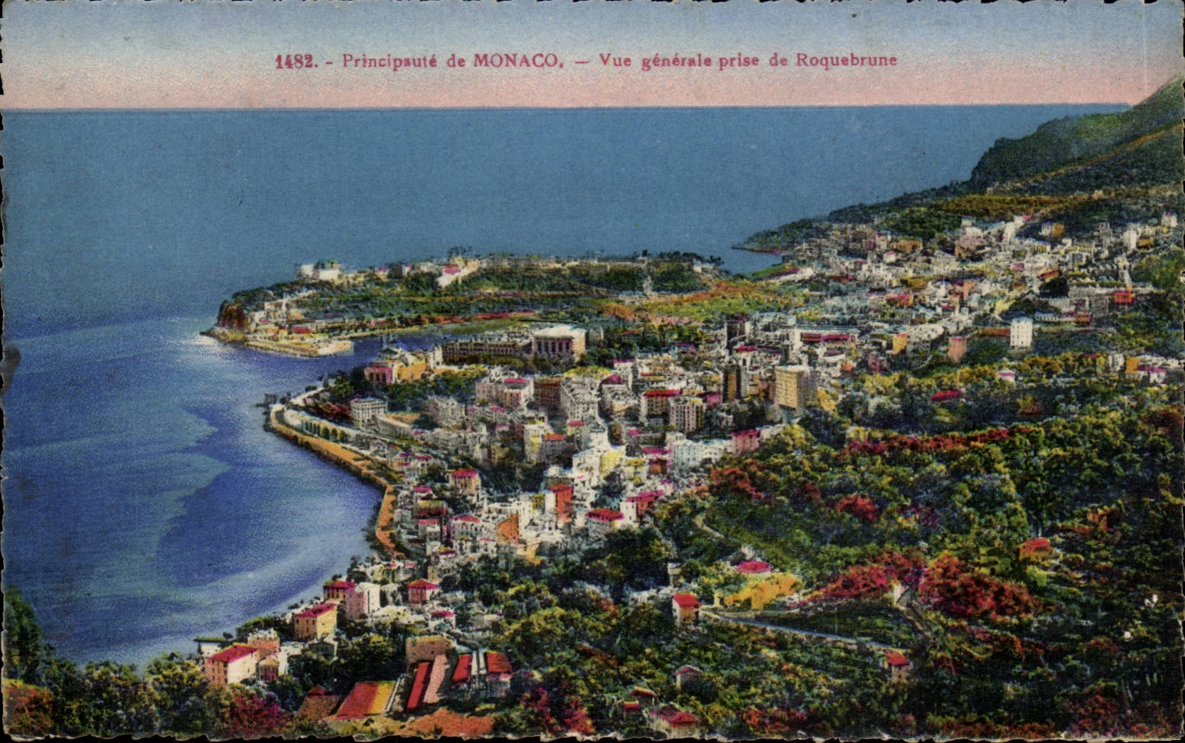 CPA Monaco Monte Carlo Vue generale prise de Roquebrune