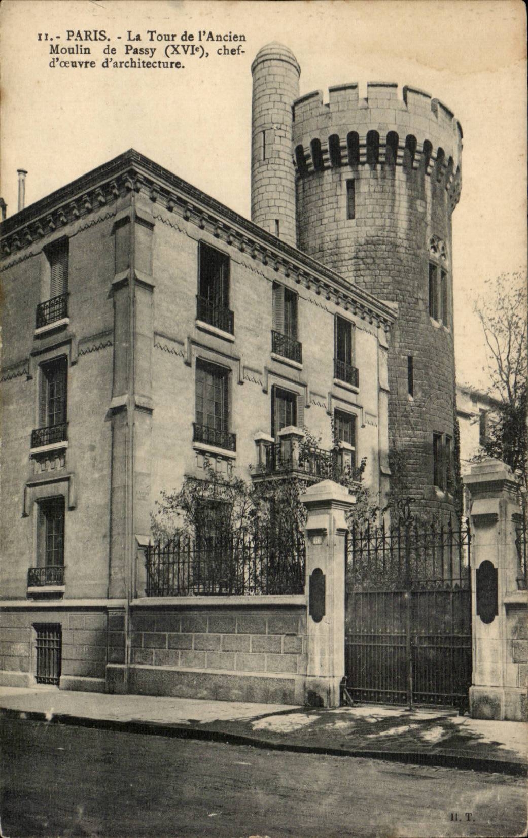CPA Paris La tour de l'ancien moulin de Passy 