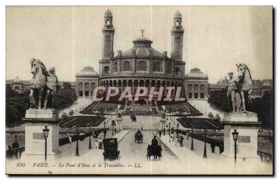 CPA Paris Le pont d'iena et le Trocadero