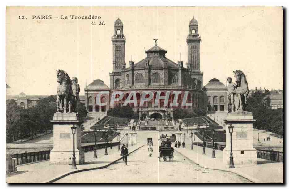 CPA Paris Le pont d'iena et le Trocadero