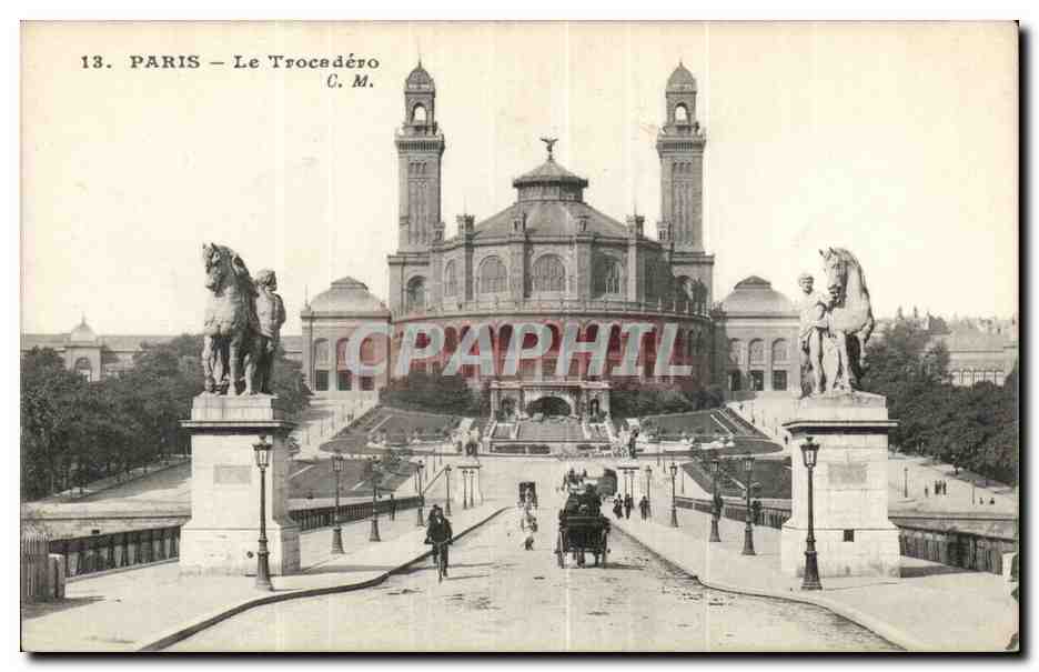 CPA Paris Le pont d'iena et le Trocadero
