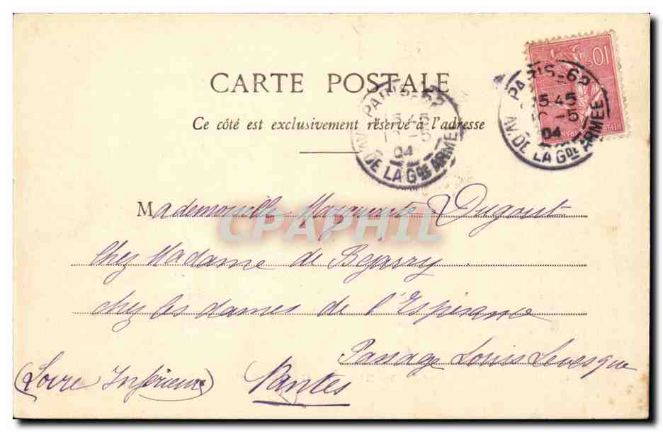 Paris CPA La conciergerie — Verso