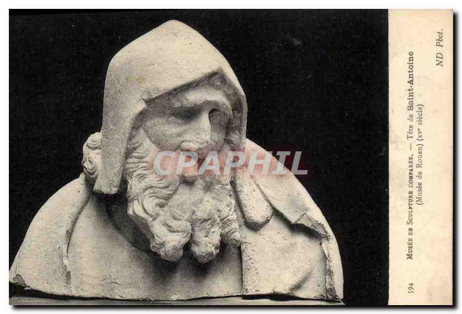 Paris CPA Musee de sculpture comparee Tete de Saint Antoine Musee de Rouen
