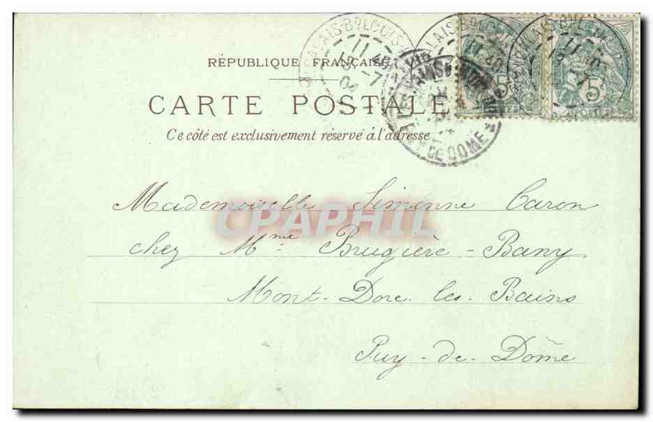 Paris CPA Place de la Republique — Rückseite