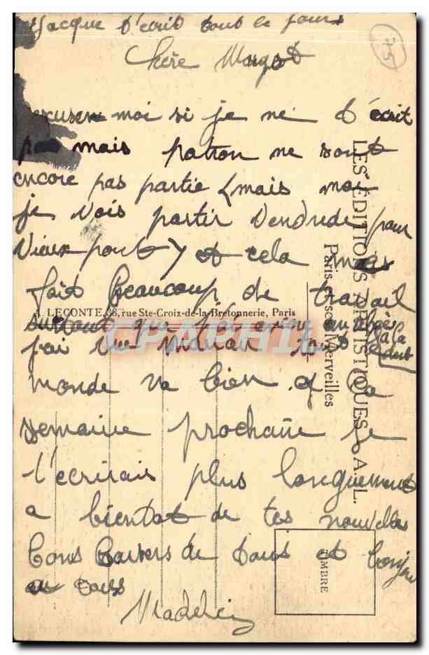 Paris CPA Le grand palais — Verso