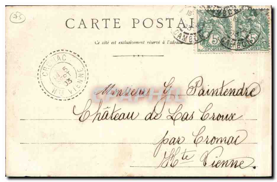 Paris CPA Palais de justice — Verso