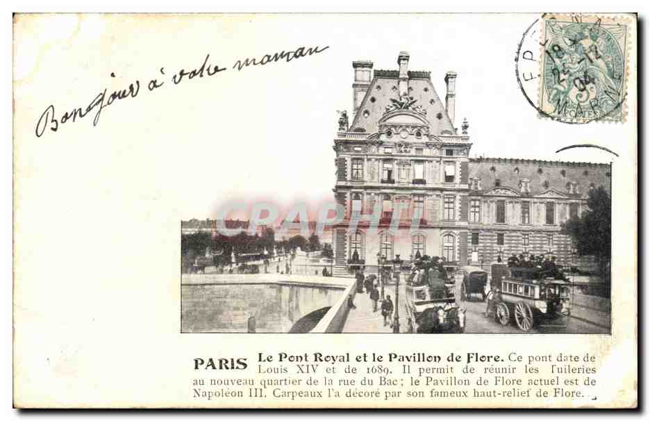 Paris CPA Le pont royal et le pavillon de Flore