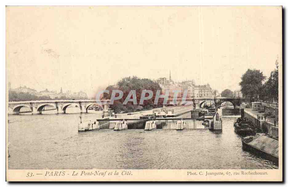Paris CPA Le pont neuf et la cite