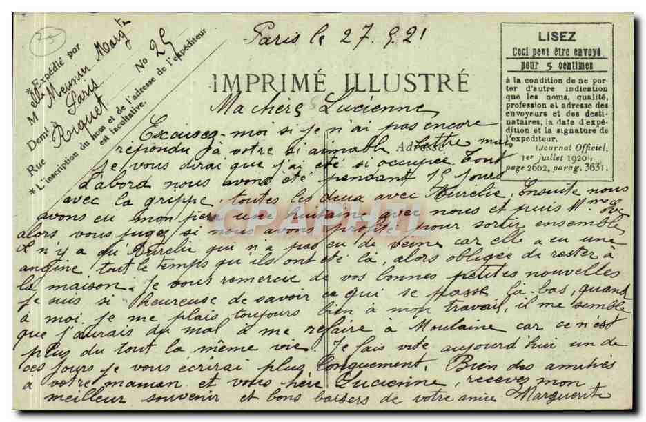 Paris CPA Boulevard des italiens — Rückseite