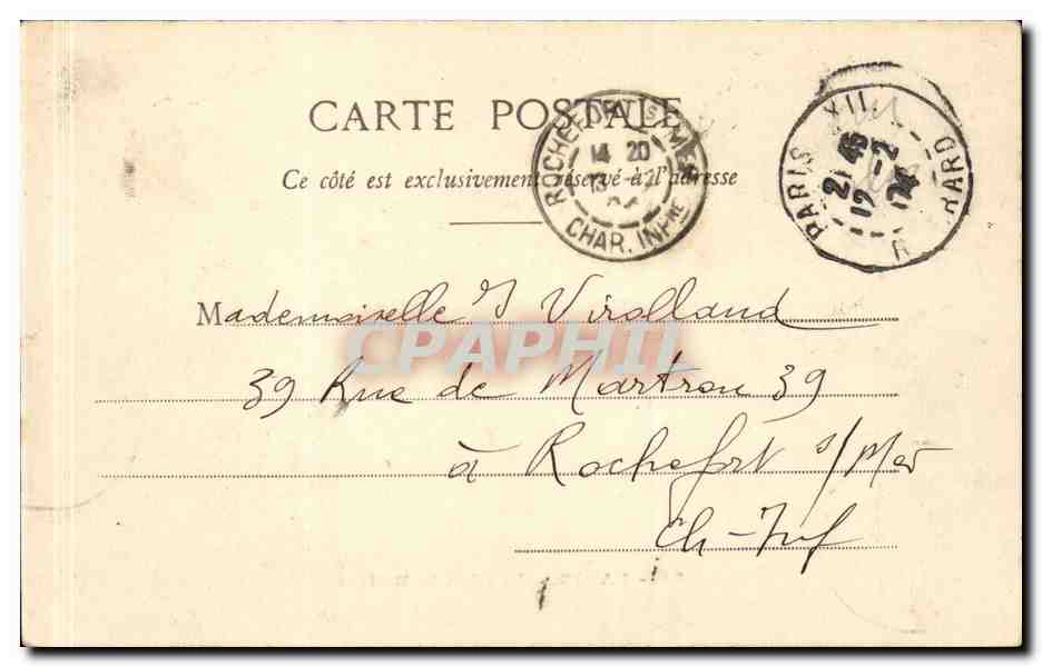 Paris CPA Le lion de Belfort — Rückseite