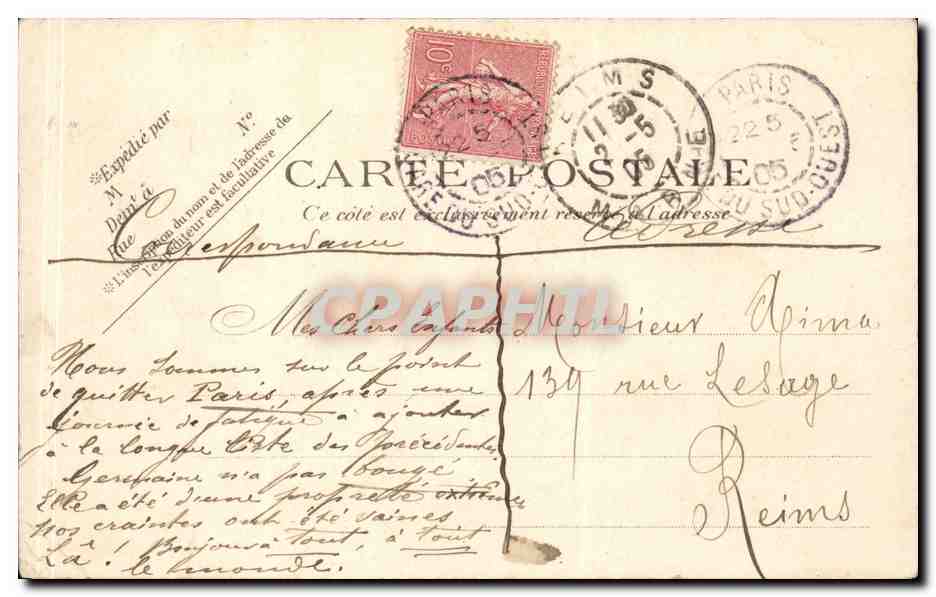 CPA Paris Mairie du 14eme  — Rückseite