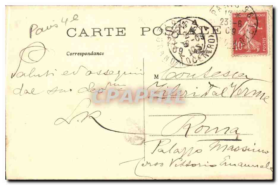 Paris CPA Notre Dame — Verso