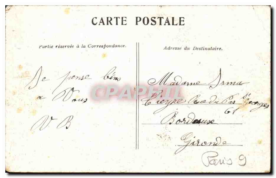 Paris CPA Boulevard des Capucines — Rückseite