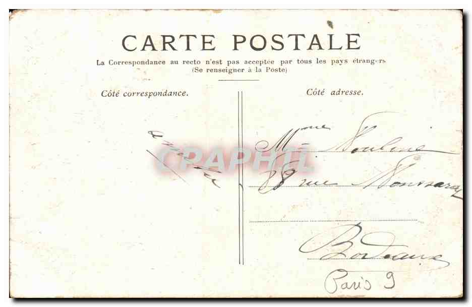 Paris CPA L'opera — Rückseite