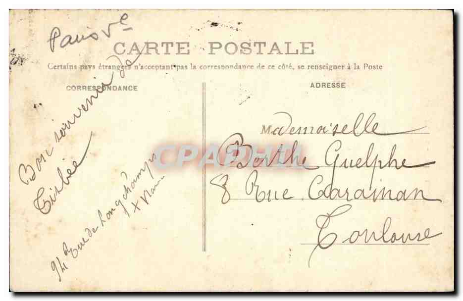 CPA Paris Le Pantheon — Verso