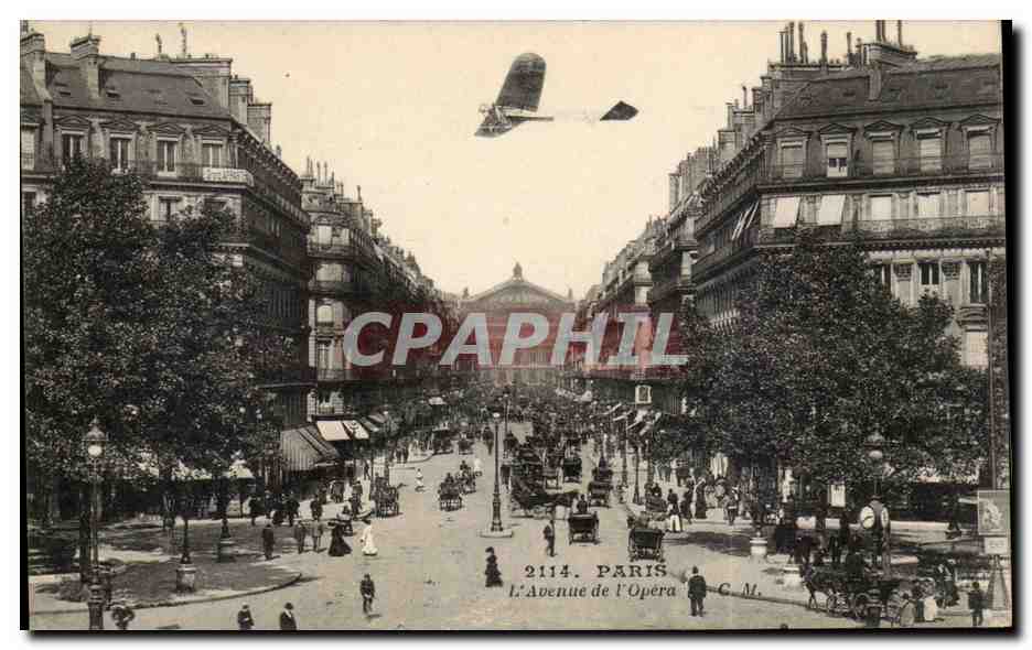 CPA Paris Avenue de l'opera Avion