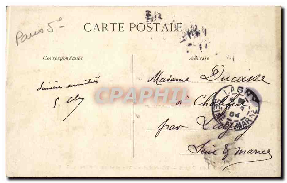 CPA Paris Val de Grace Vue prise des jardins — Rückseite