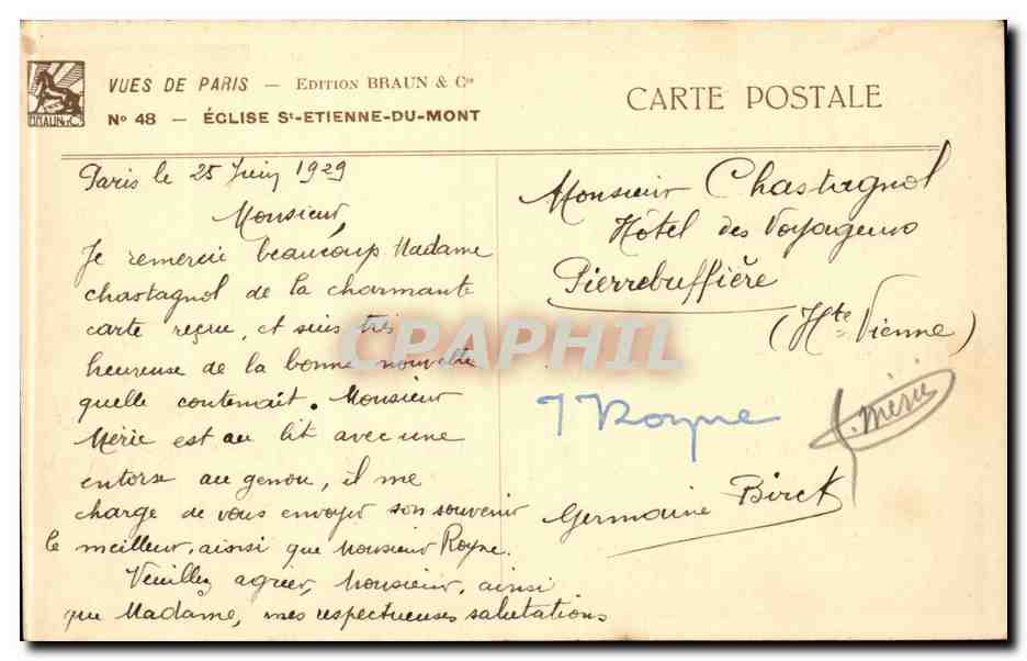 CPA Paris Eglise St Etienne du Mont — Verso