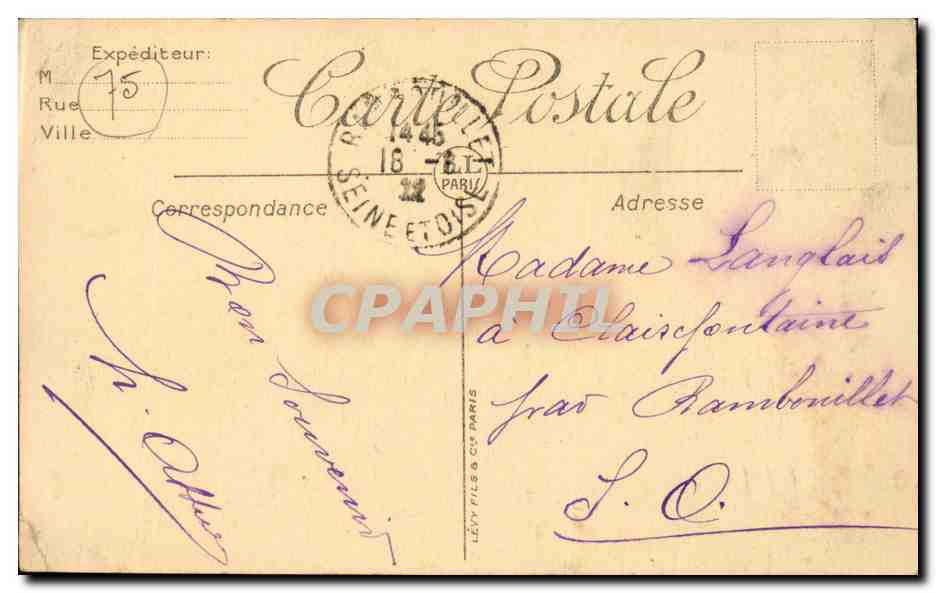 CPA Paris Tour Saint Jacques — Rückseite
