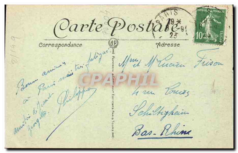 CPA Paris L'hotel de ville — Rückseite