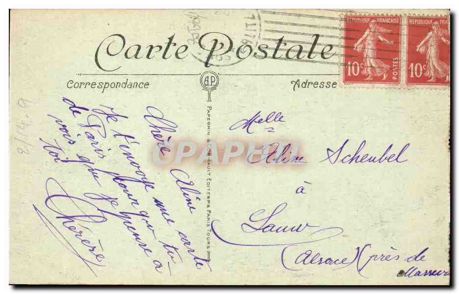 CPA Paris L'hotel de ville — Rückseite